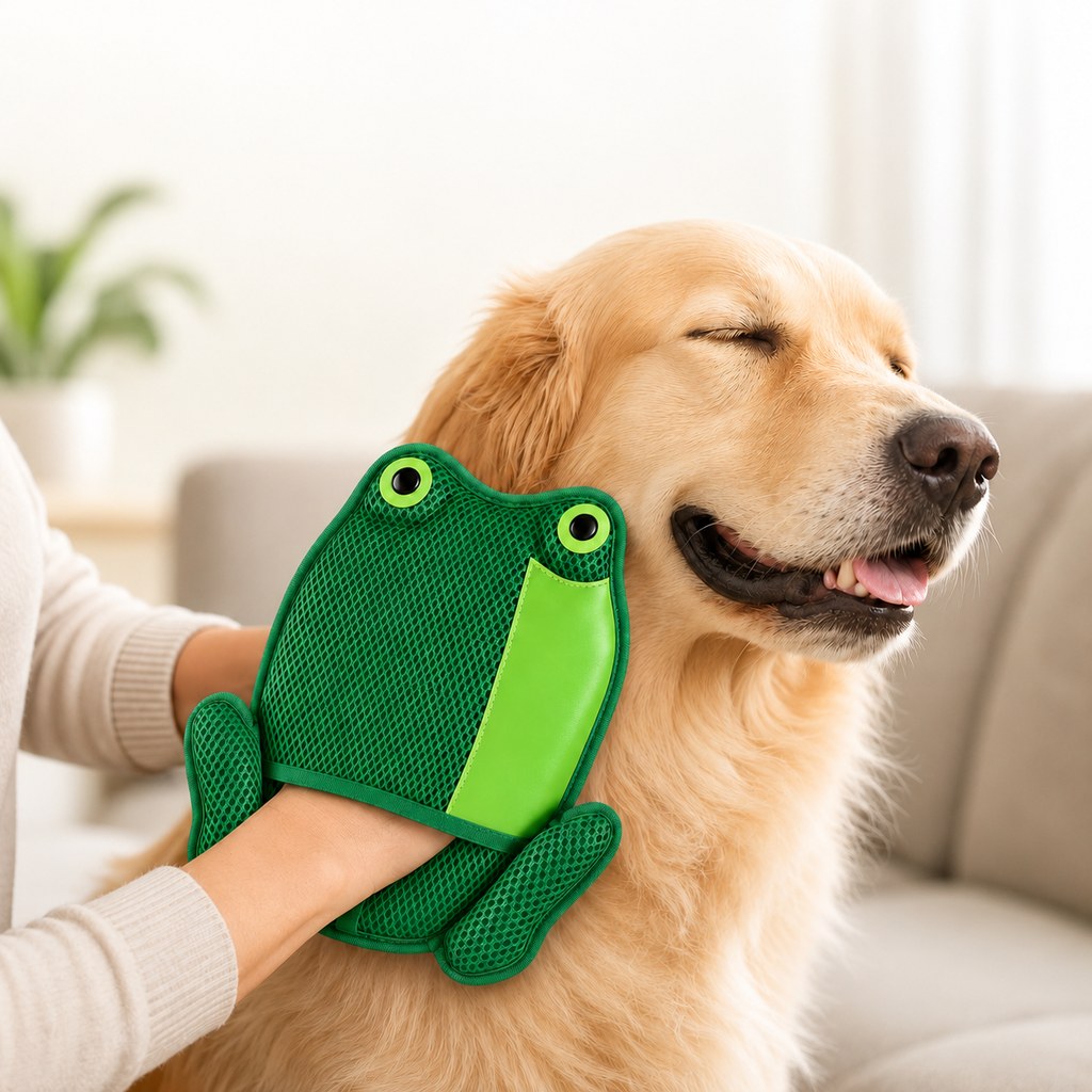 Guante universal para el aseo y la eliminación de pelo suelto en gatos y perros