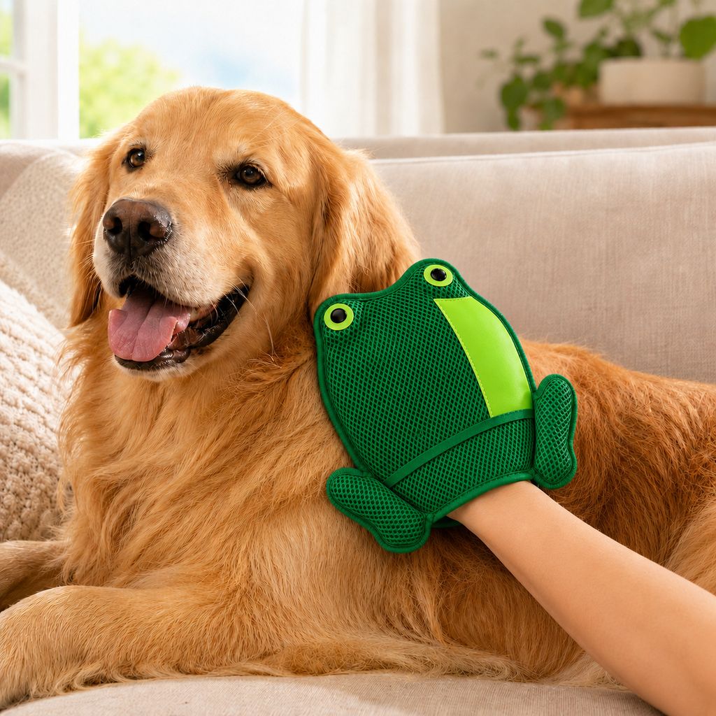 Guante universal para el aseo y la eliminación de pelo suelto en gatos y perros